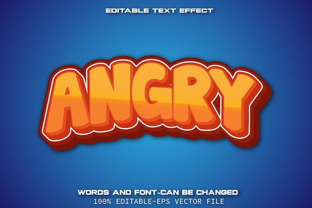 Vector angry text effect cartoon style