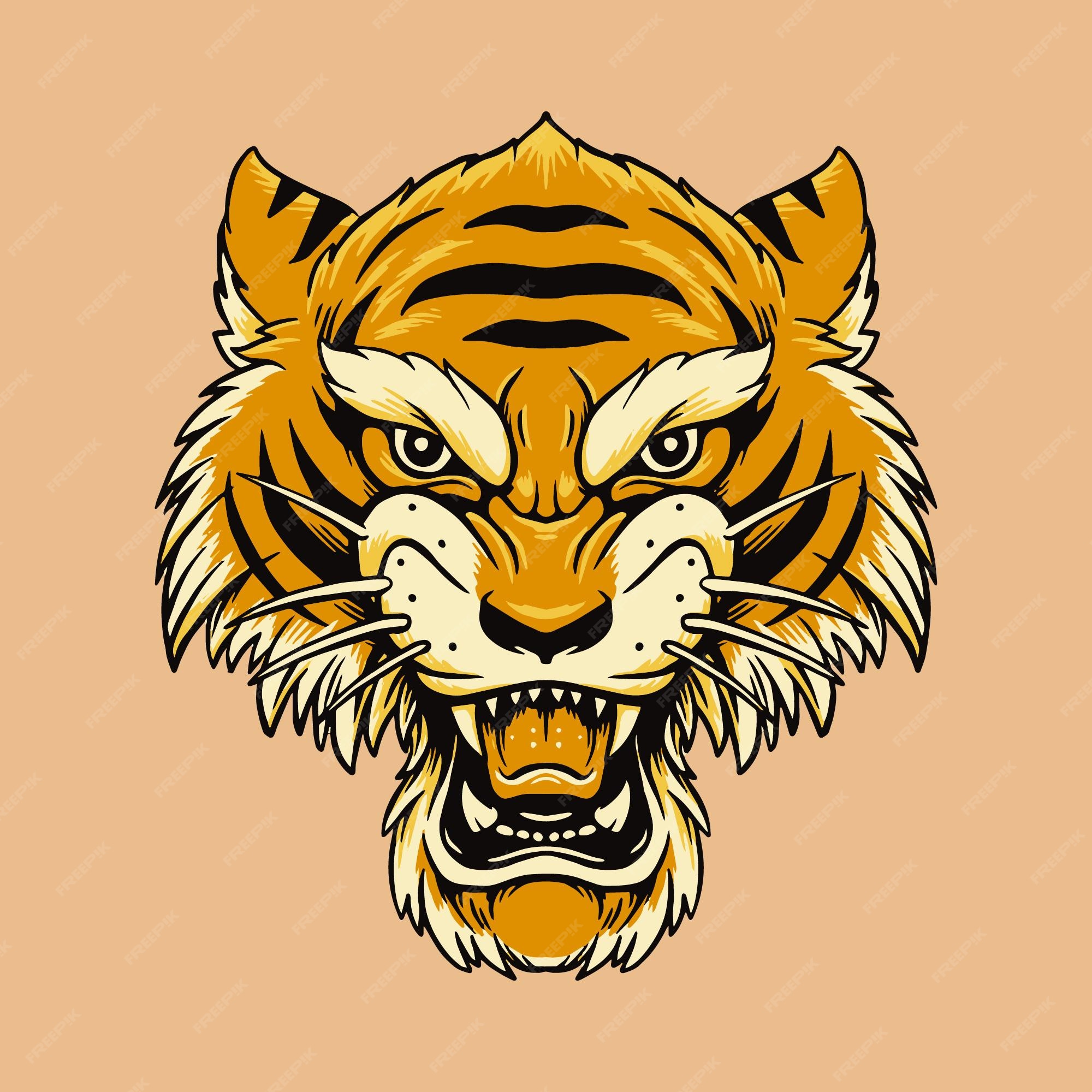 Premium Vector | Angry tiger head mascot illustration Premium Vector | Angry tiger head mascot illustration