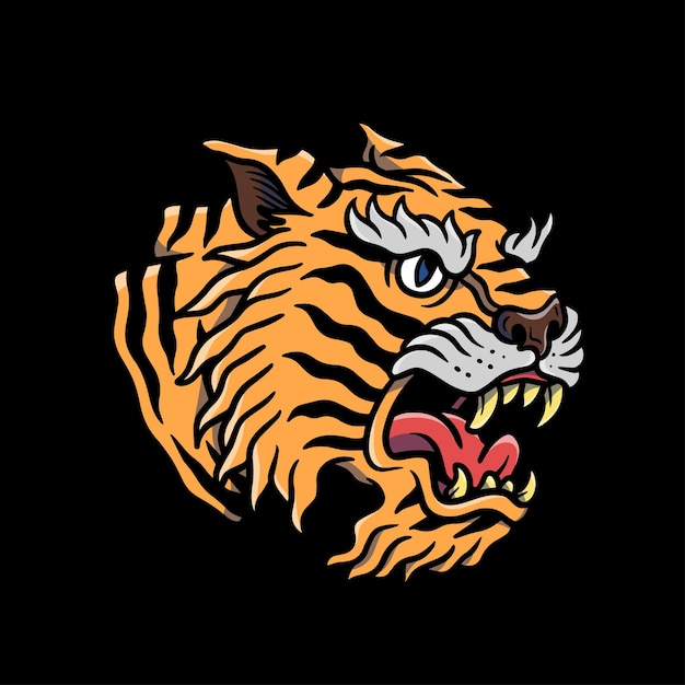 Vector angry tiger illustration