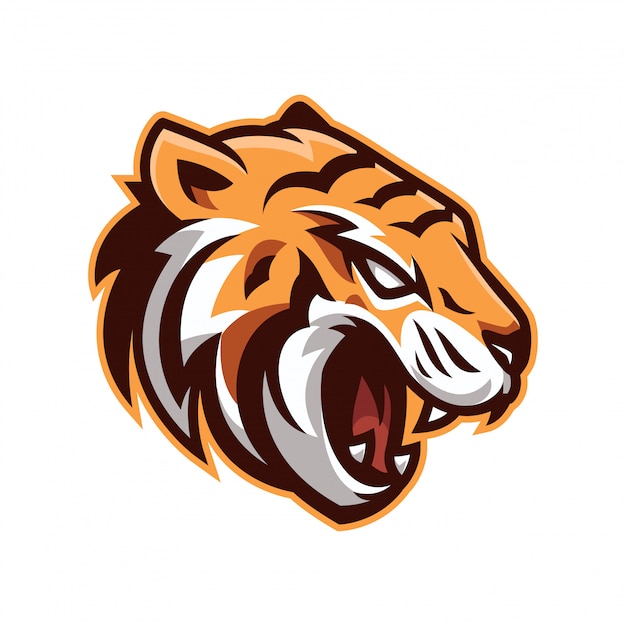 Logo arrabbiato della mascotte della tigre