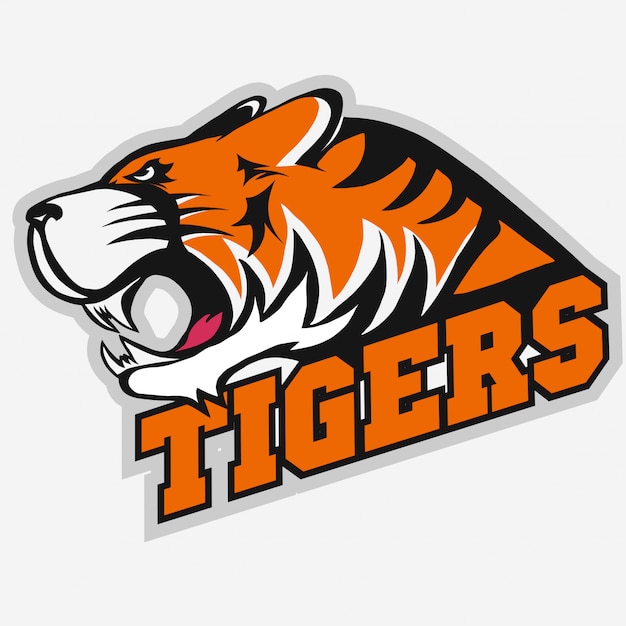 Angry tiger sport team emblem