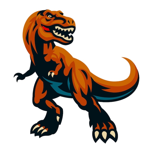 Angry Trex Dinosaur Mascot Illustrasion