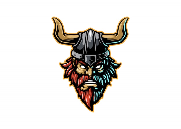 Angry viking head