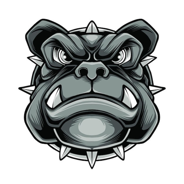 Angry white dog mascot logo vector premium