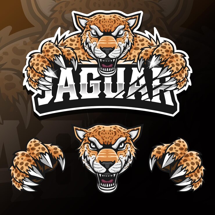 Angry wild animal jaguar isolated esport logo illustration