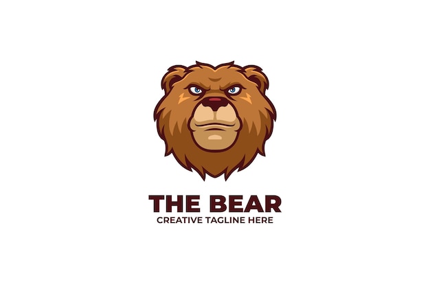 Angry wild bear mascot logo