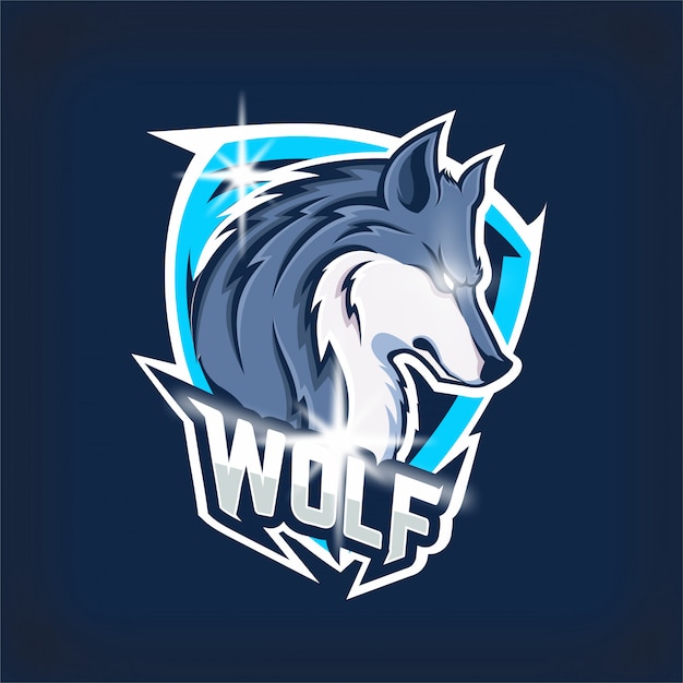 Angry wolf e-sports team mascot logo