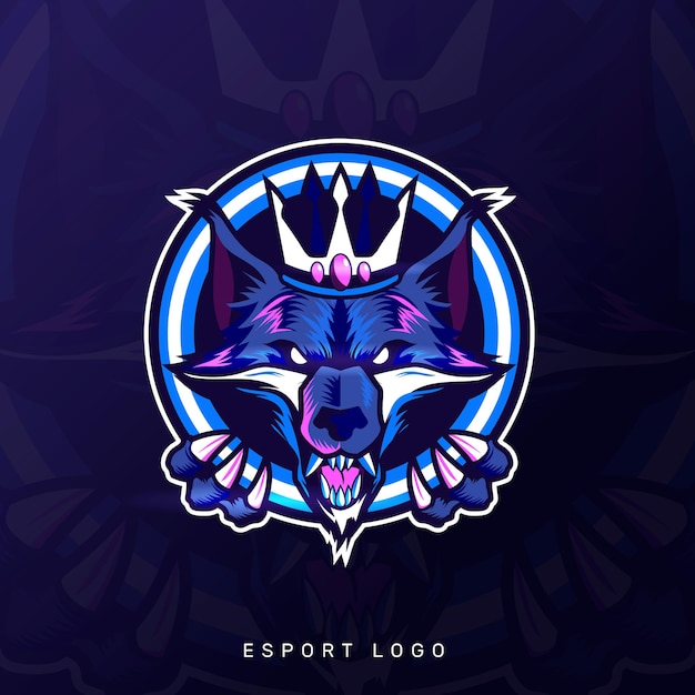 Angry wolf esport gaming mascot logo