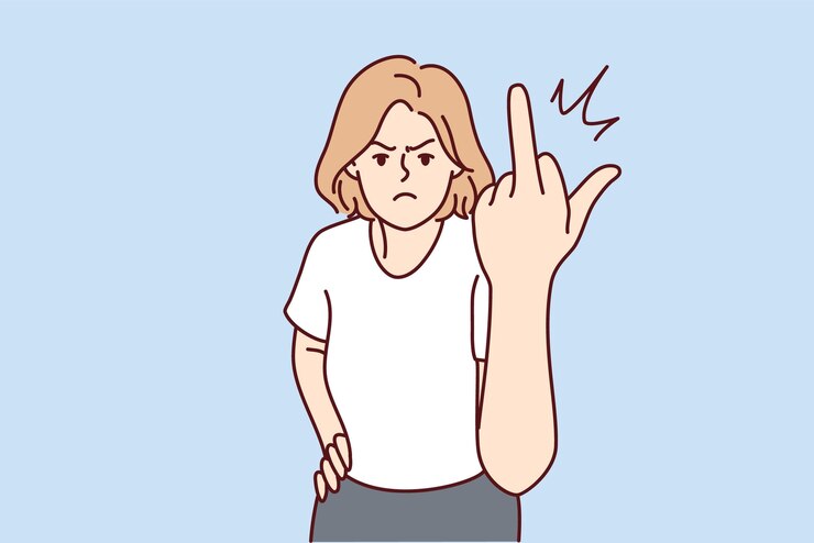 Vector 怒っている女性ショー性交あなたのジェスチャー