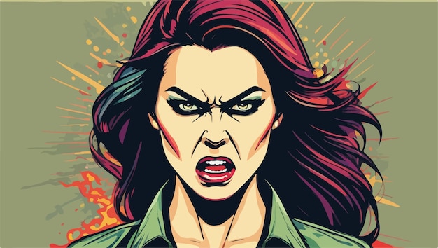 Vector an angry woman