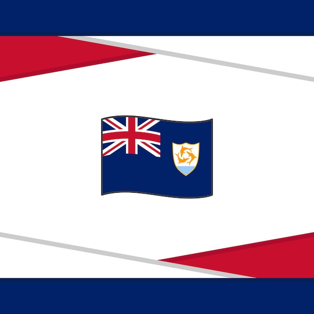 ベクトル アンギラの国旗の抽象的な背景のデザイン テンプレート アンギラ独立記念日のバナー ソーシャル メディアのポスト アンギラ ベクトル