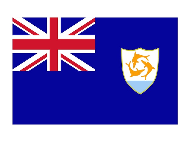 Вектор Флаг ангильи значок мирового флага официальный национальный флаг международный флаг
