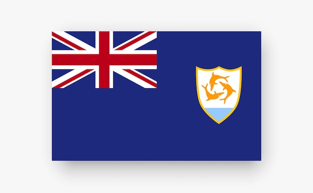 Anguilla Gedetailleerde vlag op witte achtergrond Vector illustratie