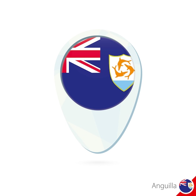 Anguilla vlag locatie kaart pin pictogram op witte achtergrond