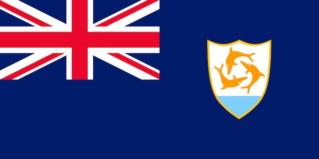 Anguilla vlag officiële kleuren en verhouding vectorillustratie