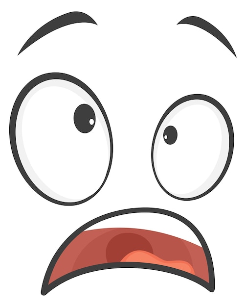 Vector anguished face shocked scared expression comic emotion