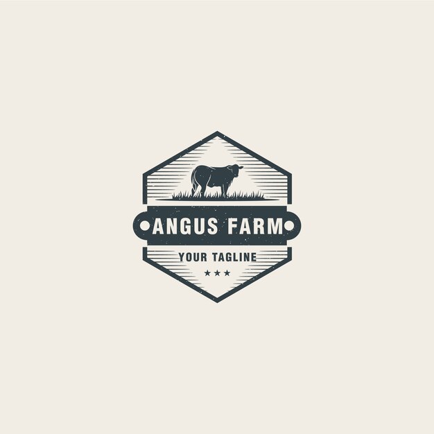 Angus farm logo template