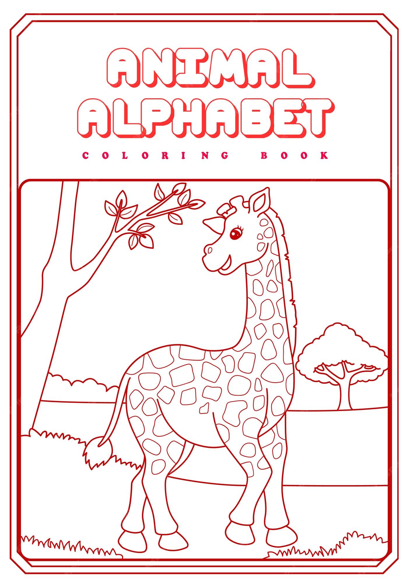 Premium Vector Animal Alphabet Coloring Book