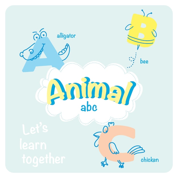 Animal alphabet learning for preschool