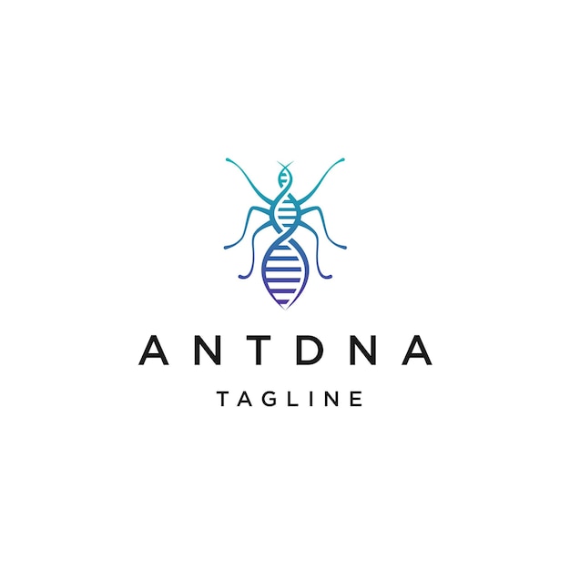 Dna 로고 아이콘 디자인 서식 파일 평면 벡터의 동물 개미