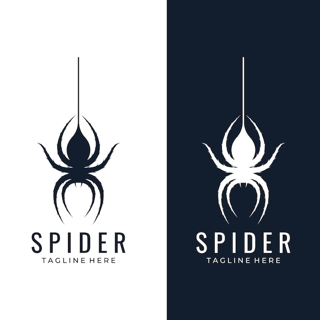 Animal Arachnida spider or tarantula logo silhouette design vector template