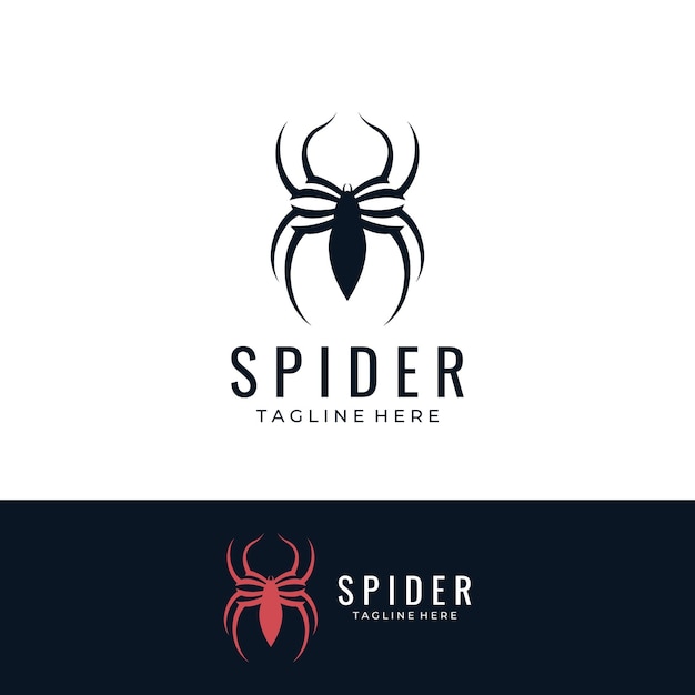 Animal Arachnida spider or tarantula logo silhouette design vector template