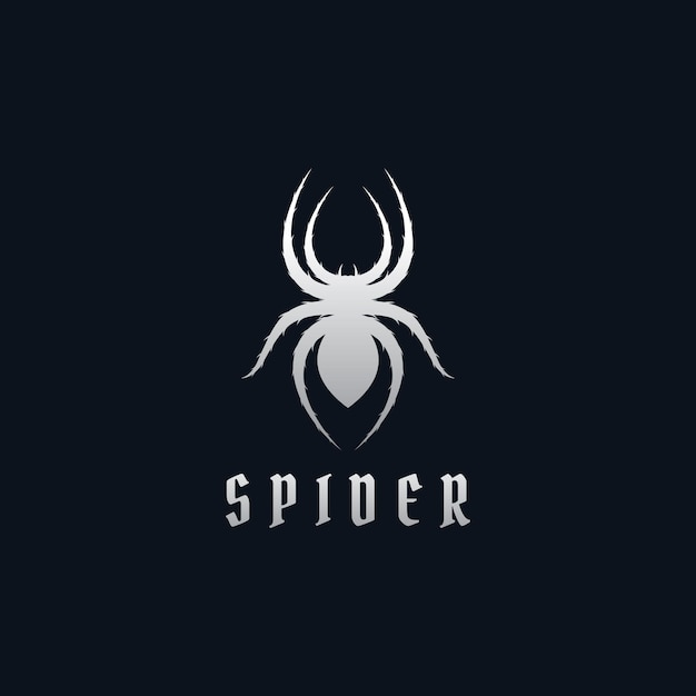 Animale arachnida ragno o tarantola logo silhouette design modello vettoriale