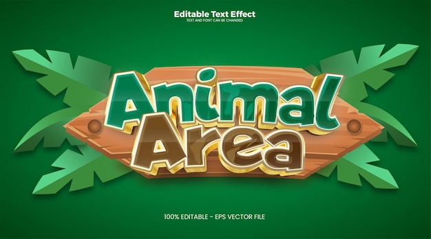 Vector animal area editable text effect in modern trend