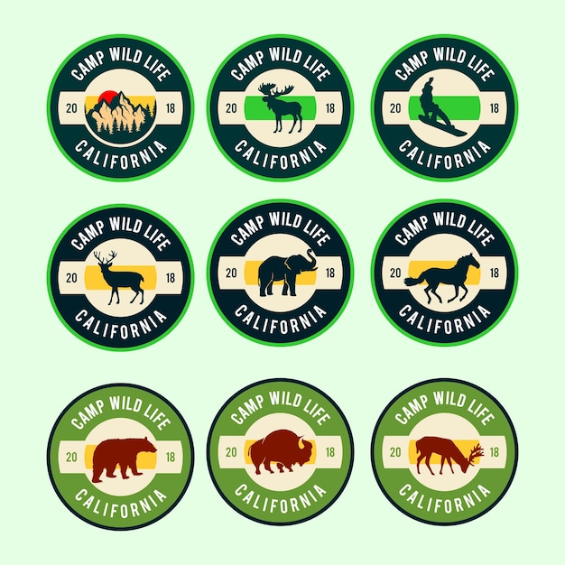 Vector animal badge animal sticker outdoor designs