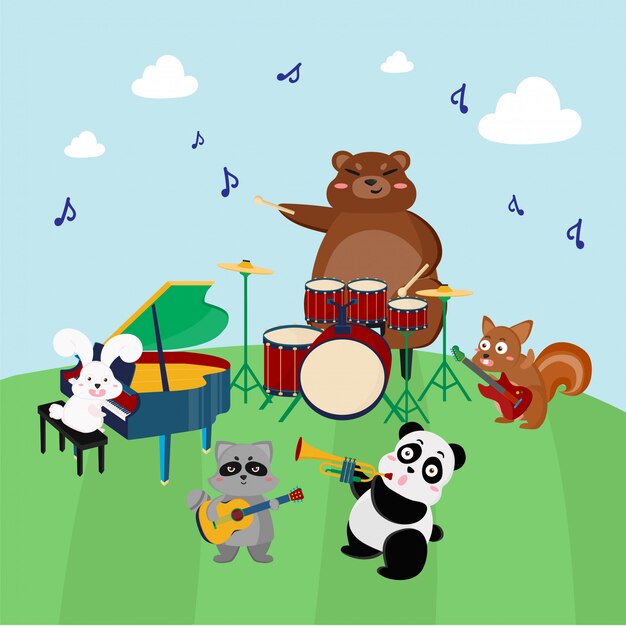 Картинки животных с музыкальными инструментами Animals playing instruments Vectors & Illustrations for Free Download Freepik