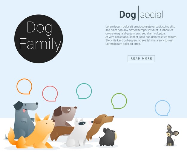 Vector animal banner with dogs