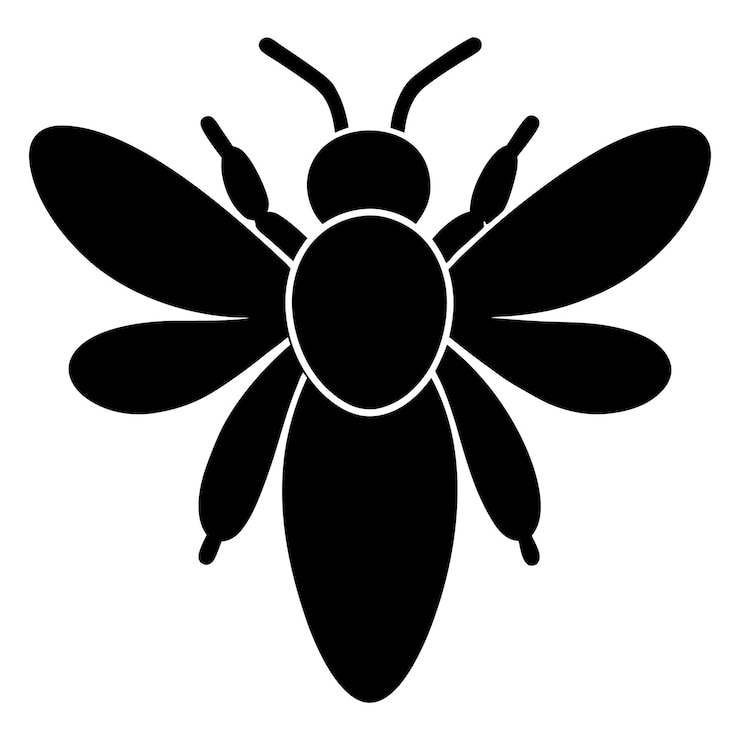 Vector animal bee hand drawn isolated vector silhouette