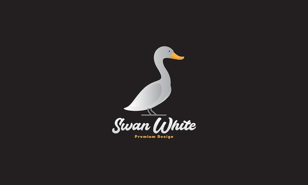 Animal bird gradient white swan or goose logo design vector icon symbol illustration