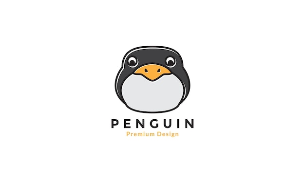 Animal bird penguin head  cute logo symbol icon vector graphic design illustration