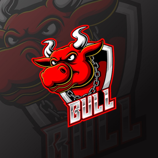 Animal bull head mascot per gli sport e gli sport elettronici