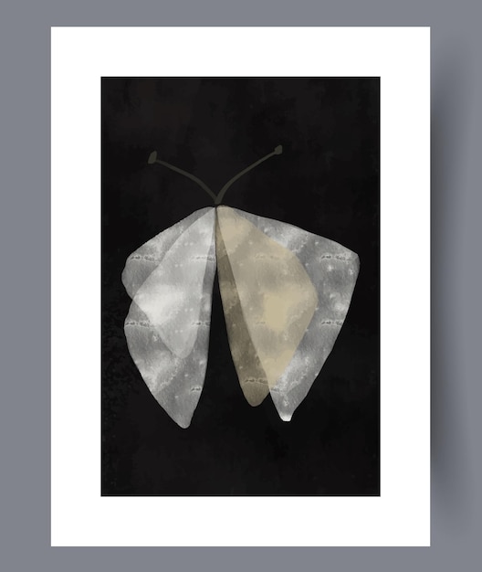 Animal butterfly luminous moth wall art print