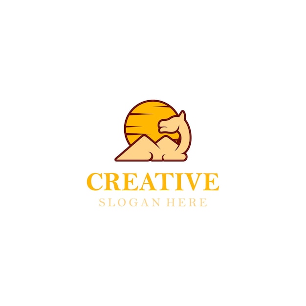 Животное верблюд дизайн логотипа вектор