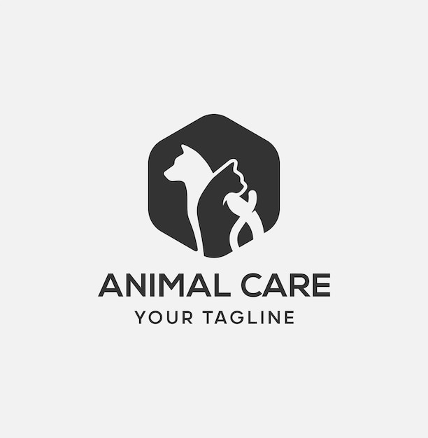 벡터 동물 보호 회사 로고 디자인