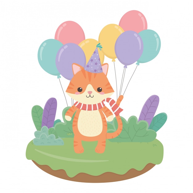 Animal cartoon with happy birthday  