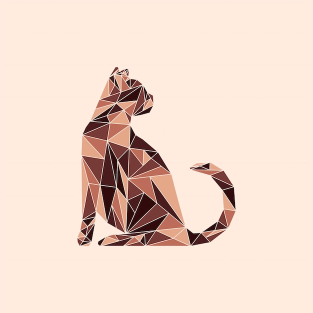 Vettore disegno geometrico dell'illustrazione del gatto animale