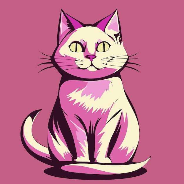 Animal cat kitty vector illustratie schattige vormen kat karakter plat