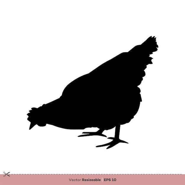 Vector animal chicken silhouette vector logo template illustratie ontwerp