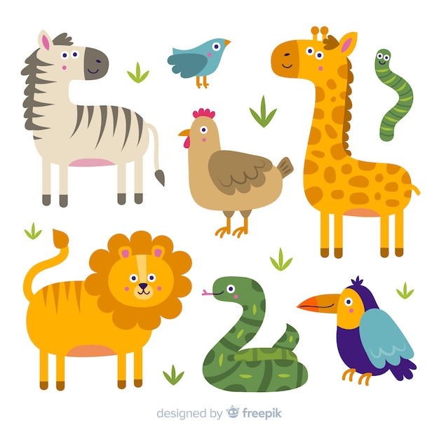 Vector animal collection in children's style