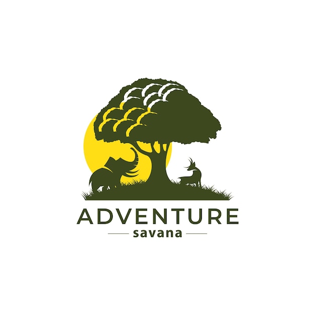 Design del logo per la conservazione degli animali ispirazione per il design del logo safari della fauna selvatica