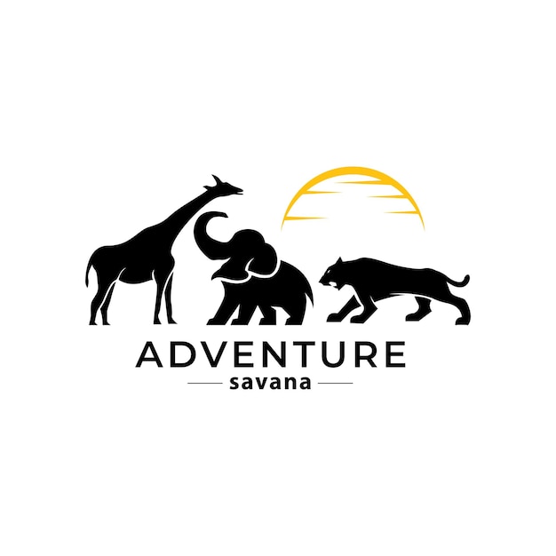 Vector animal conservation logo design. wildlife safari logo design inspirationanimal,