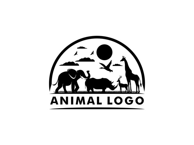 Vector animal conservation logo design wildlife safari logo vector template