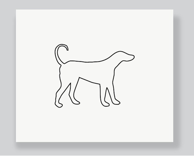 Vector animal continuous line art