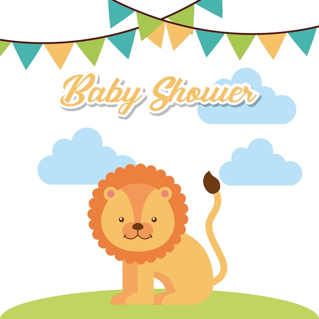 animal cute baby shower invitation