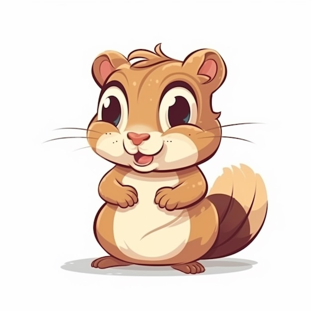 Vector animal cute cartoon rodent character chipmunk squirrel funny little tree squirrel clipart