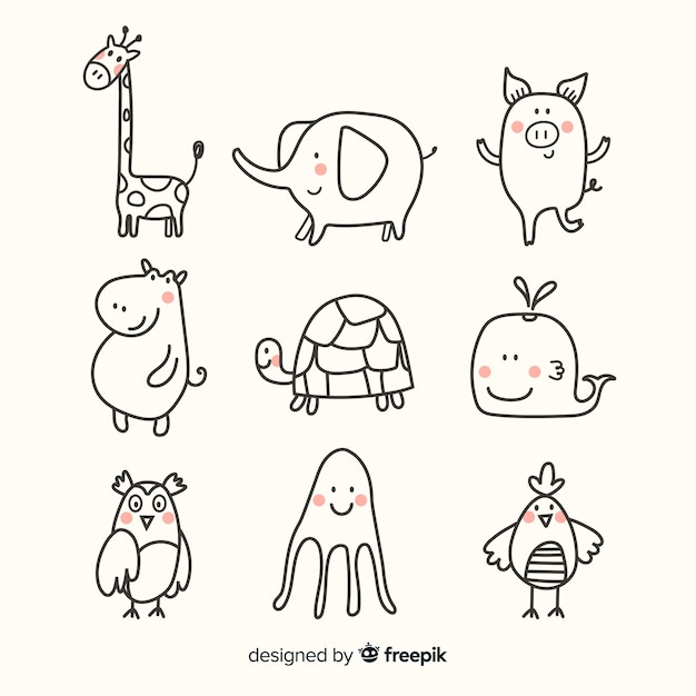 Vector animal cute collection flat design